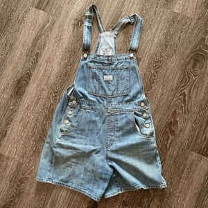 Levi's Blue Denim Overalls Shorts